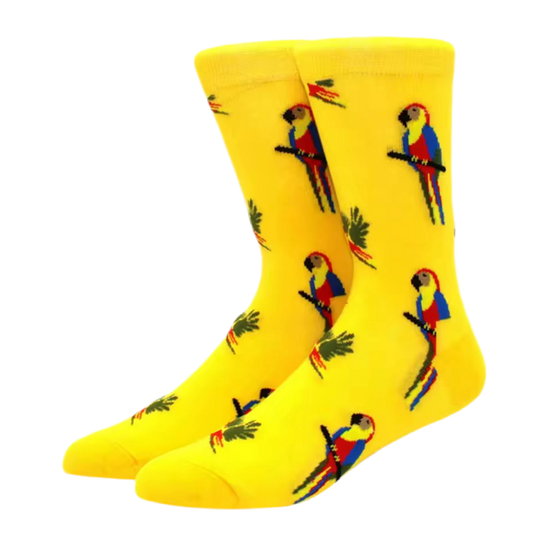 Meias com estampado de papagaio tropical