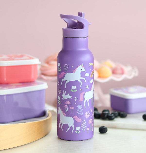 Gourde XL en inox - Unicorn Dreams – vue 2 – A Little Lovely Company
