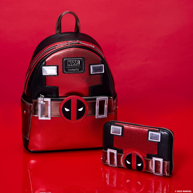 Mochila mini de Deadpool para cosplay, metálica