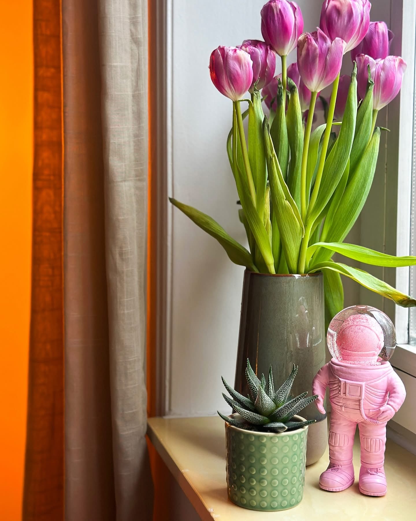 Roze astronauten sneeuwbol
