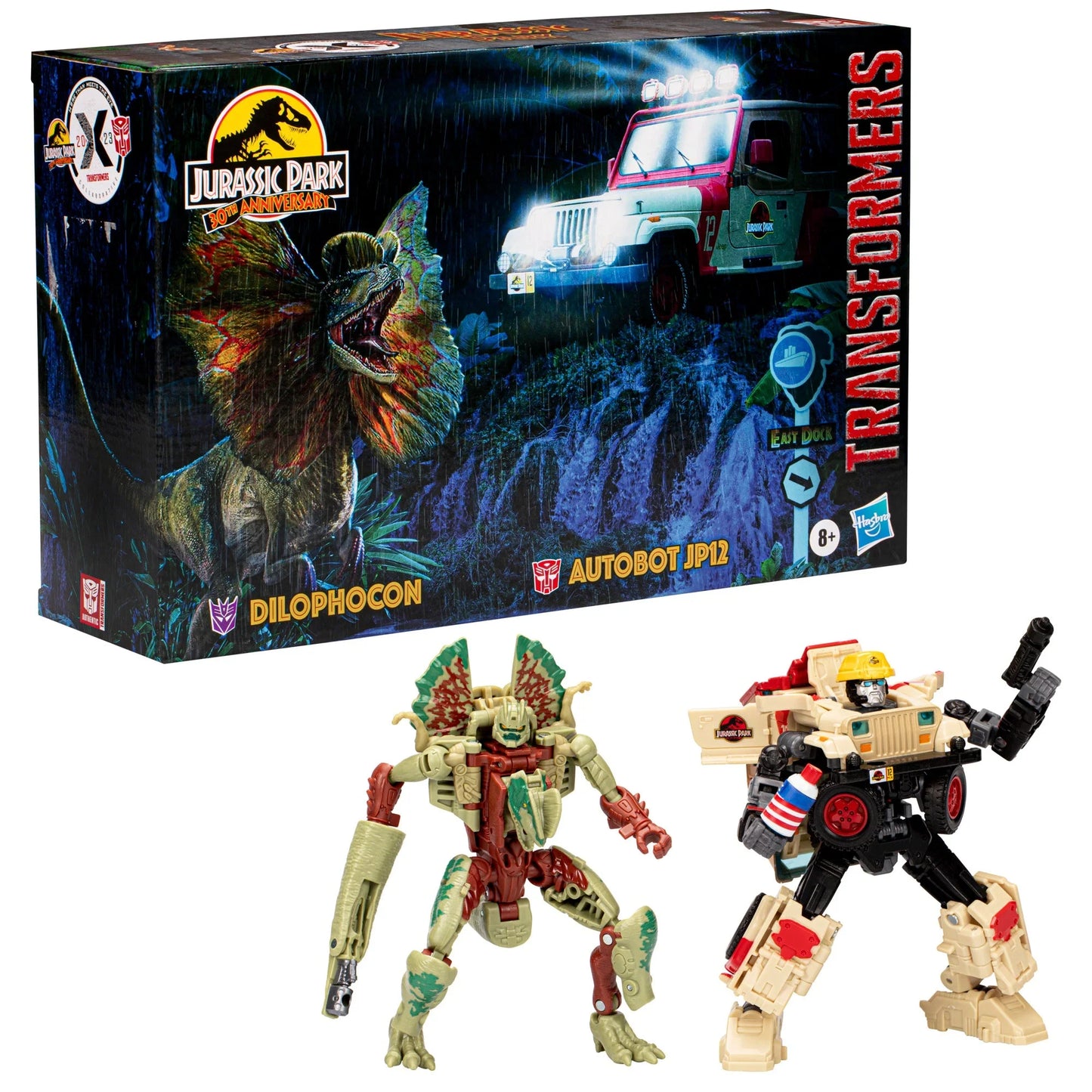 Transformers Colaborativo Jurassic Park x Transformers Dilophocon y Autobot JP12