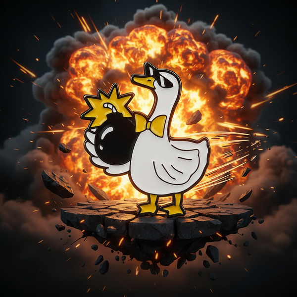 Photo produit - Pin's Canard Blanc avec Explosif