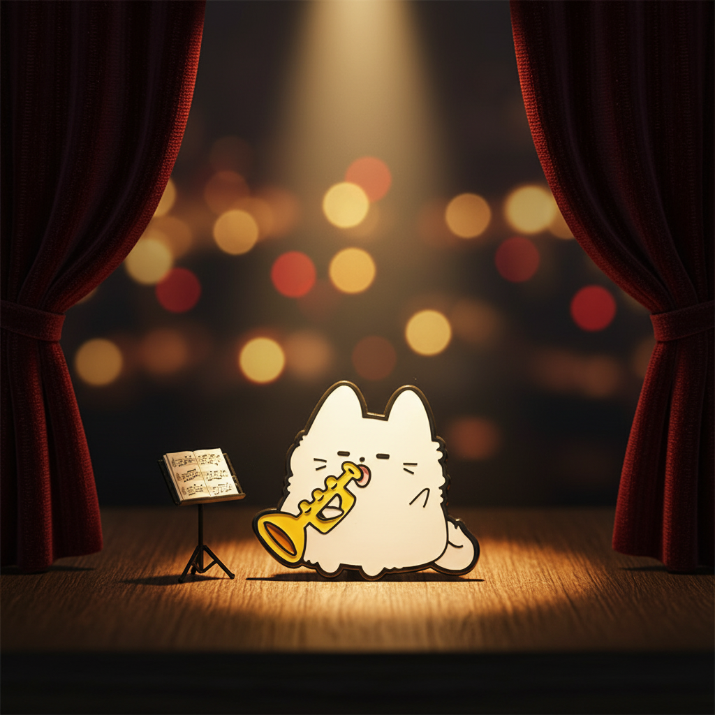 Pin de gato trompetista