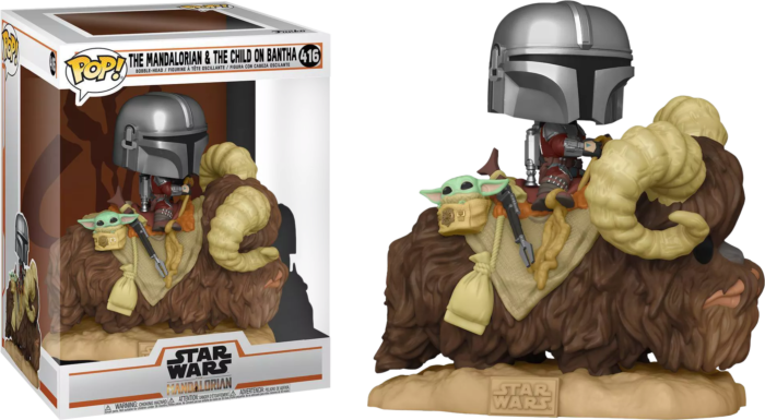 pop the mandalorian the child on bantha 416