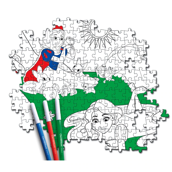 Rompecabezas de colores alegres de las princesas de Disney