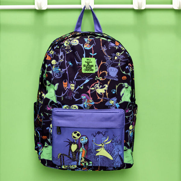 Zaino The Nightmare Before Christmas - Nylon con stampa fluorescente all-over