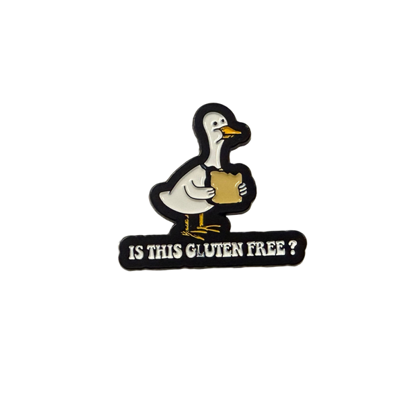Photo produit - Pin's Canard Blanc "Is it gluten free?"