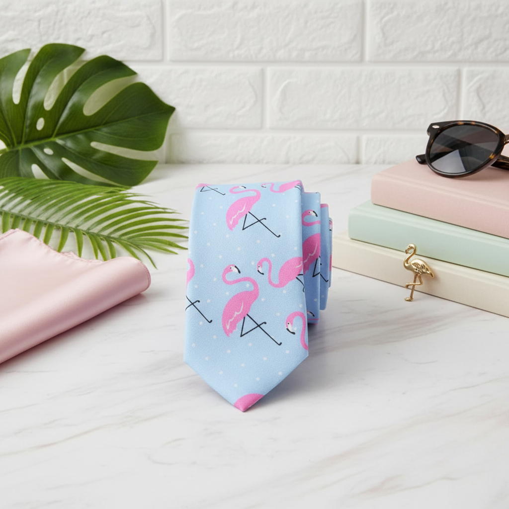 Corbata de flamenco rosa