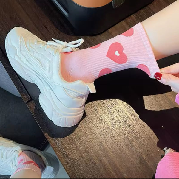 Calzini da donna con cuore rosa