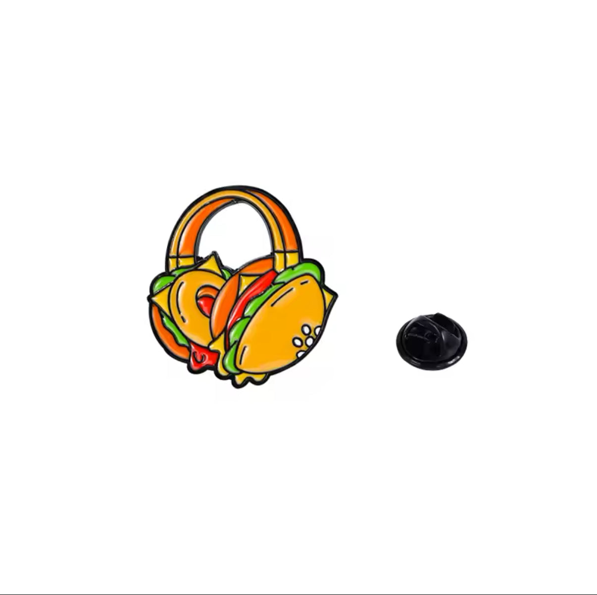 pins casque audio burger