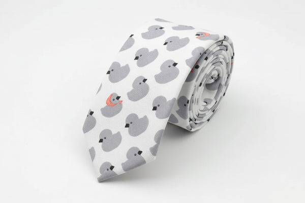 Cravate Canards Gris