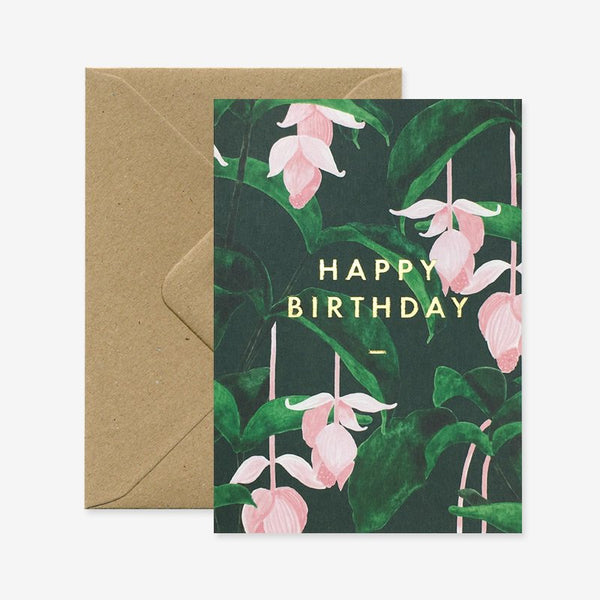 Medinilla - Carte de voeux - Feuille dorée