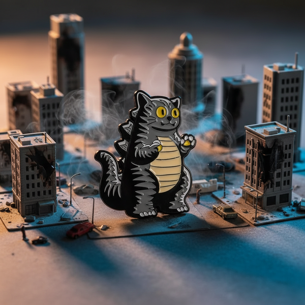 Photo produit - Pin's Chat "Catzilla"