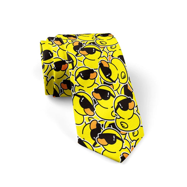 Cravate Canards jaunes avec lunettes de soleil