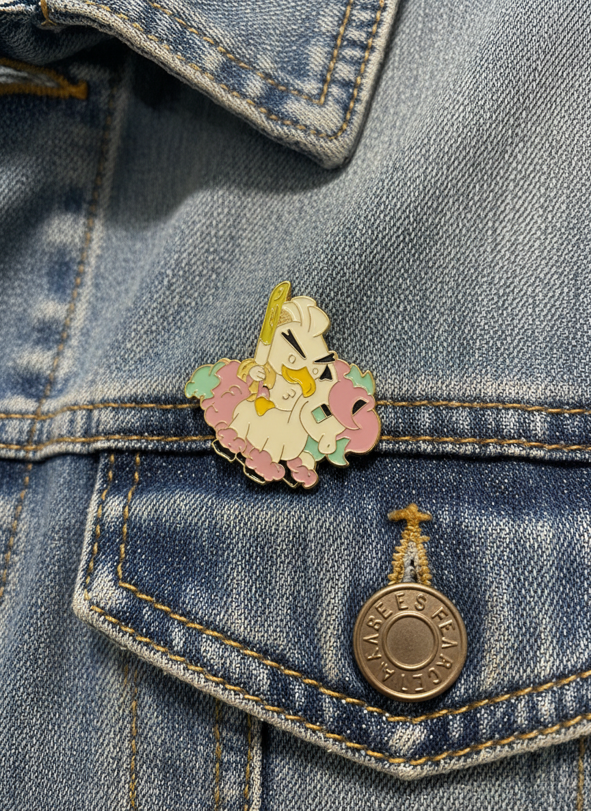 Pin's Canard Blanc avec Poireau