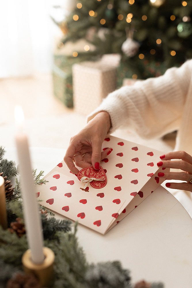Red hearts - Gift tag