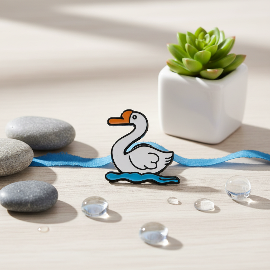 Pin's Canard Blanc sur l’eau