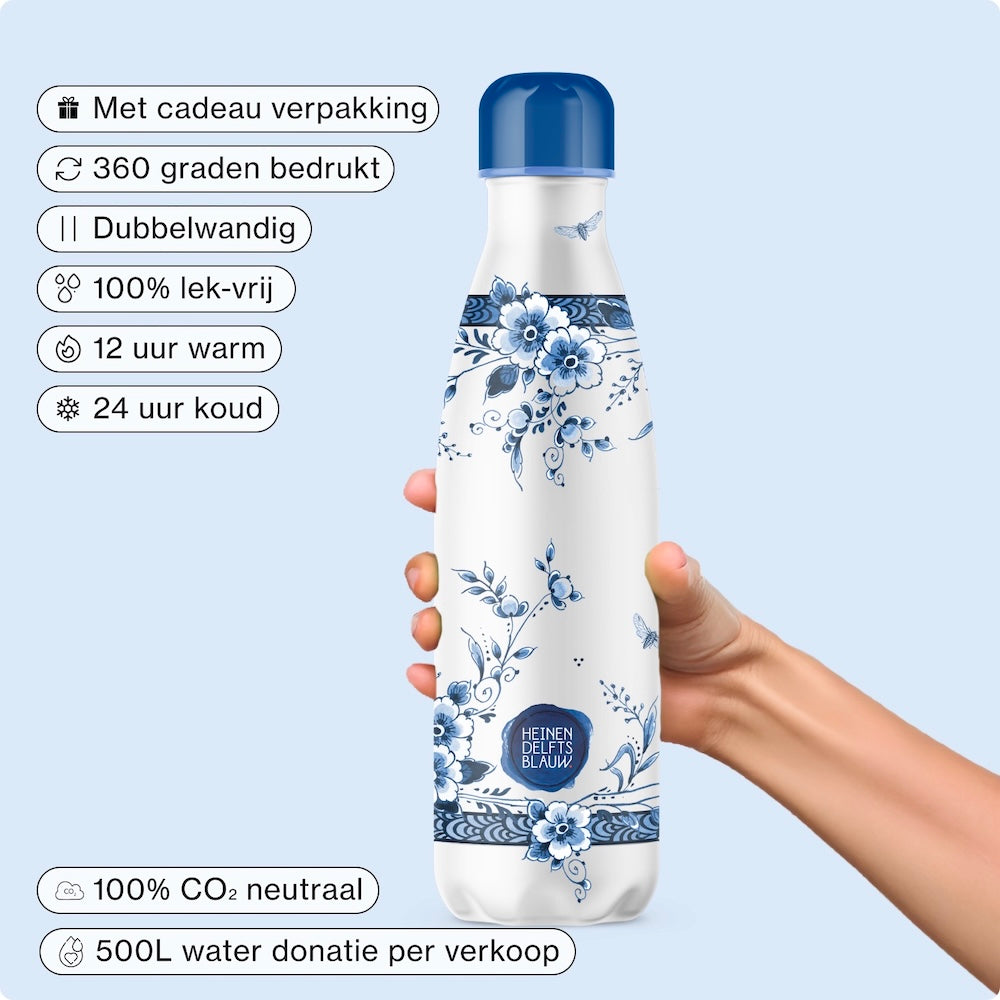 IZY Bottle - Delfts Blue - Faience - 500ml