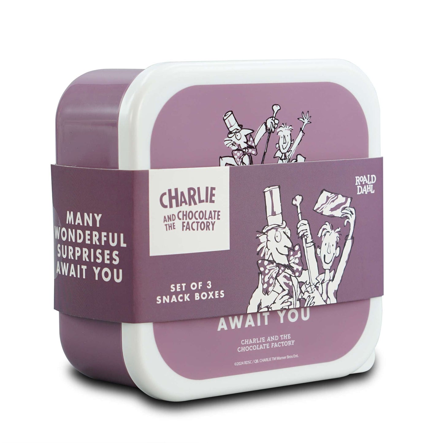 Lot de 3 boîtes à snack Roald Dahl - Charlie