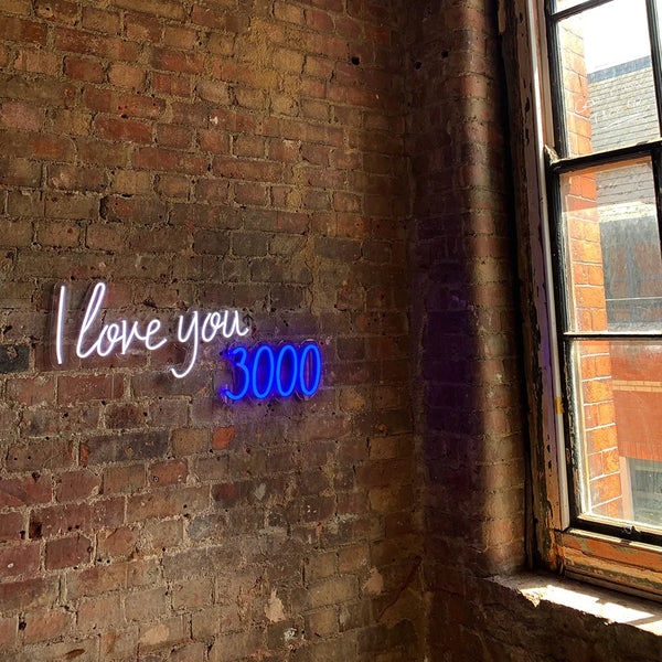 Insegna al neon da parete Ti amo 3000