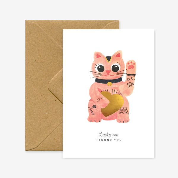 Lucky Cat - Greeting Card