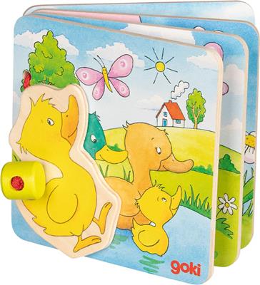 Libro ilustrado de madera del patito