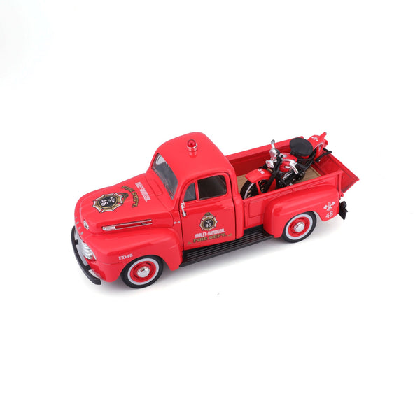 1:24 HARLEY DAVIDSON 1948 FORD F-1 PICKUP WITH 1936 EL KNUCKLEHEAD