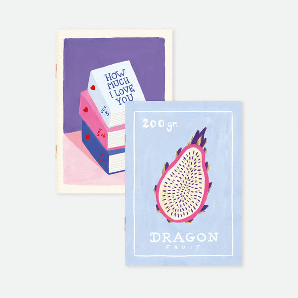 Duo Books Dragon Fruit - Pocket Notebook A6 DUO