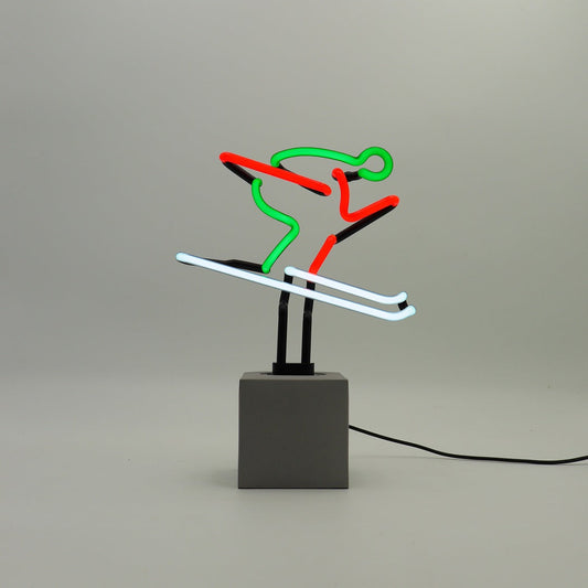 Panneau de ski néon - rouge, vert et blanc