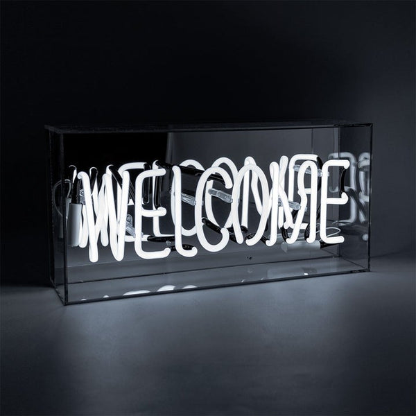 Néon WELCOME Blanc Locomocean | Boutique d'objets cadeaux designs