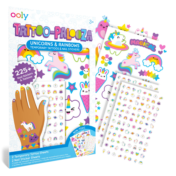 Tatouages et stickers pour ongles Tattoo-Palooza Licornes – Plus de 225 – OOLY