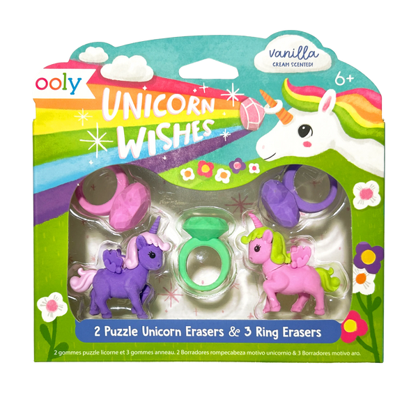 Gommes puzzle parfum vanille Unicorn Wishes – Lot de 5 – OOLY