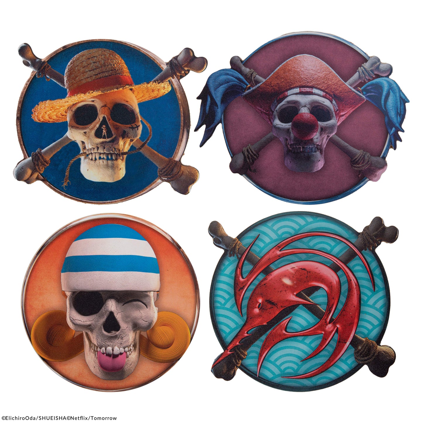Set of 4 One Piece Characters Coasters Series 1