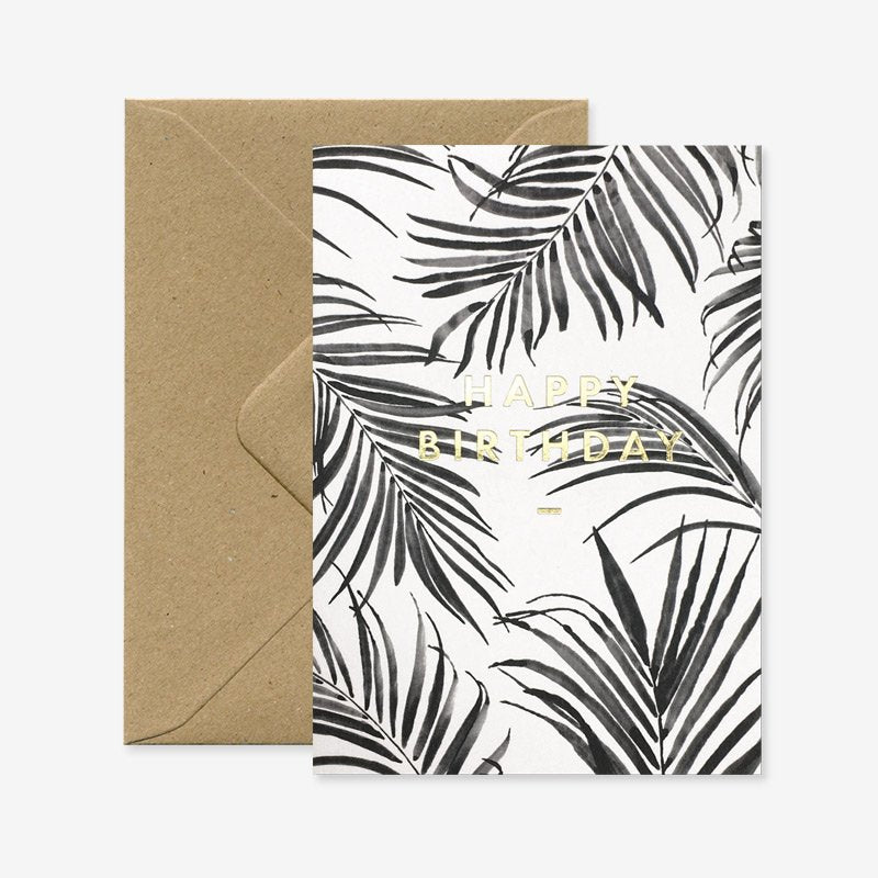 Palm tree - Carte de voeux - Feuille dorée