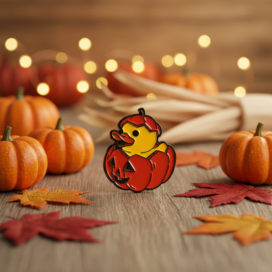 Pin de calabaza de pato amarillo