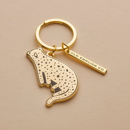 Keychain de leopardo dourado