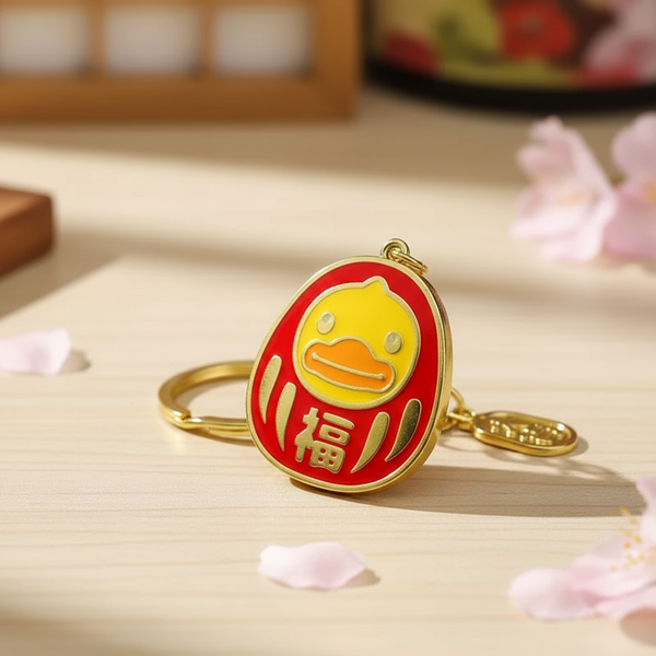 Portachiavi a forma di anatra Daruma