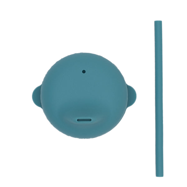 Coperchio blu anatra e mini cannuccia