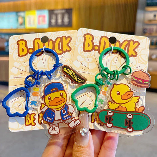 Llavero de patineta con forma de pato