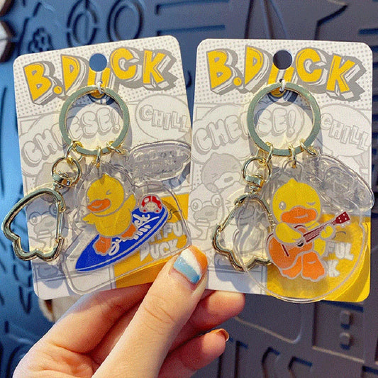 Llavero de pato navideño