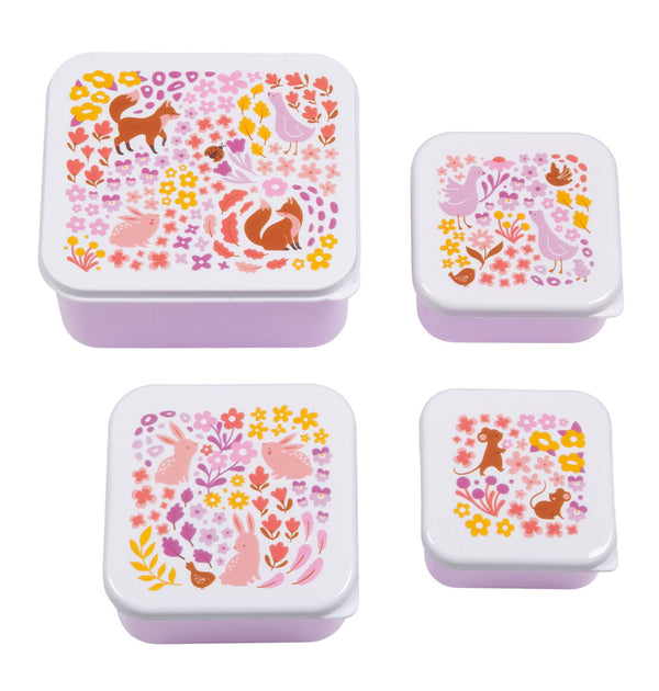 Lot de 4 boîtes repas et goûter - Jardin fleuri – A Little Lovely Company