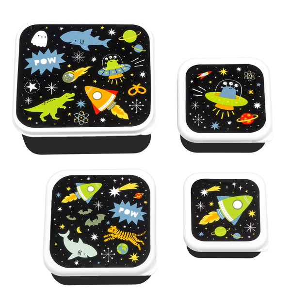 Lot de 4 boîtes repas et goûter - Galaxie – A Little Lovely Company