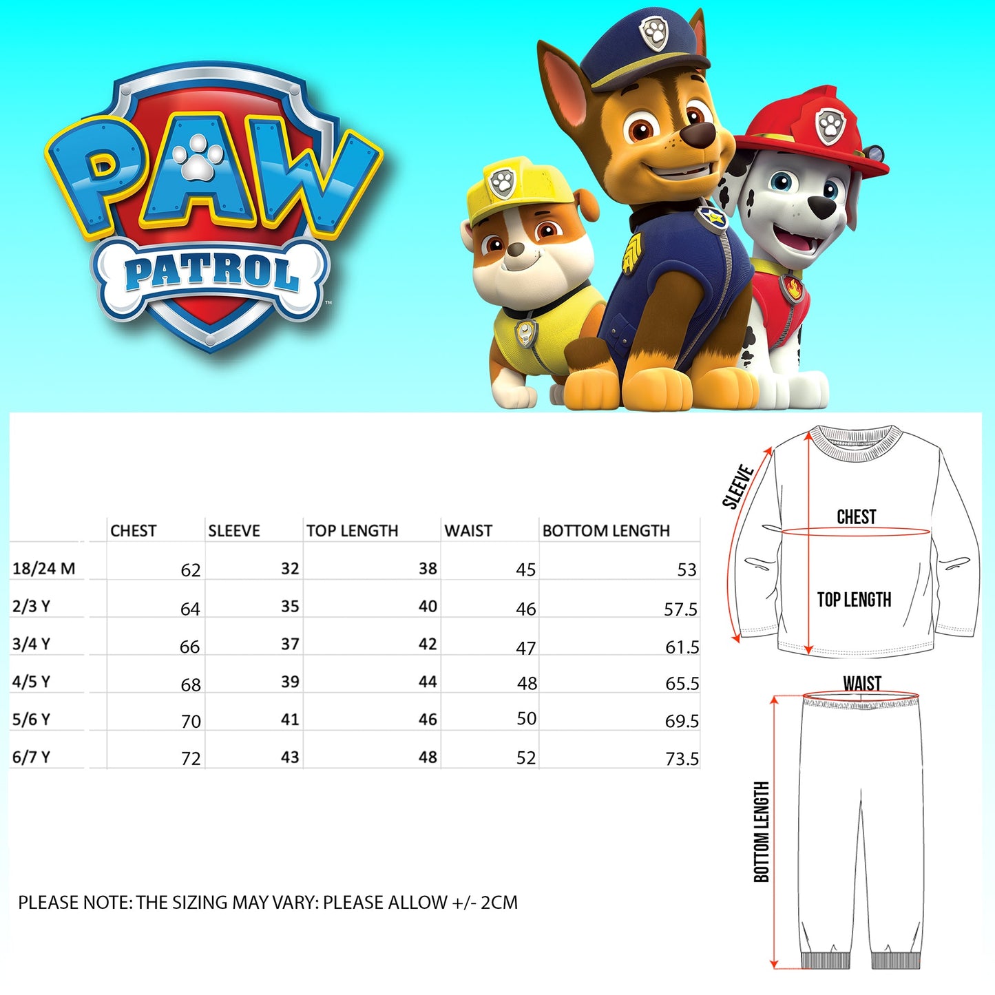 Pat’ Patrouille Pyjama- Skye & Everest
