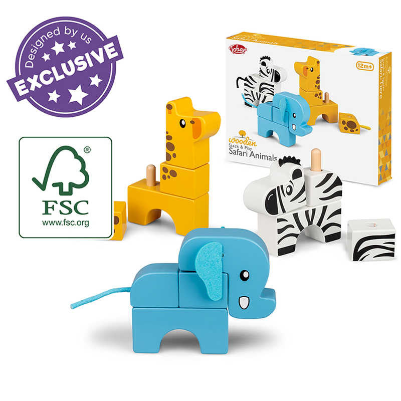 Stapelen en spelen - Safari dieren