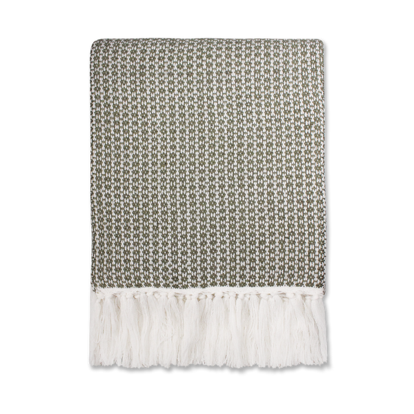 Plaid Ayla vert mousse - 125 x 150 cm