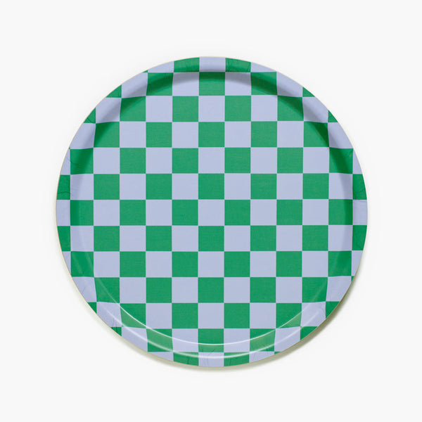 Grass / Sky CHECKER Round Serving Tray - 31 cm