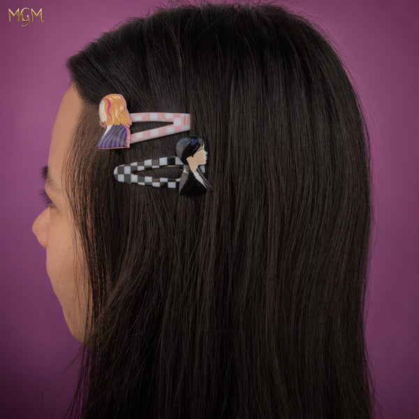 Set of 4 Wednesday hair clips