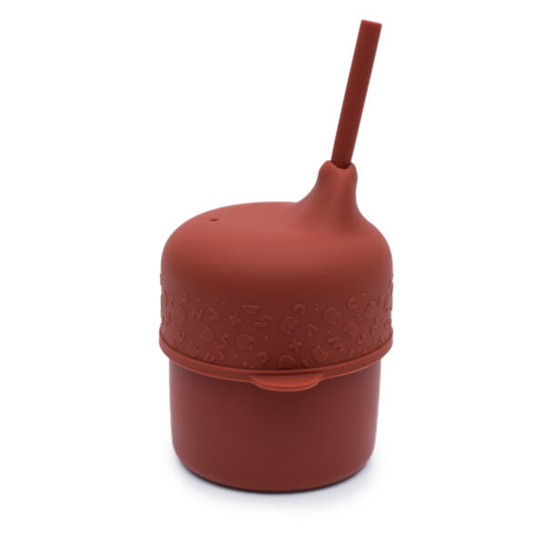 Coperchio ruggine e mini cannuccia