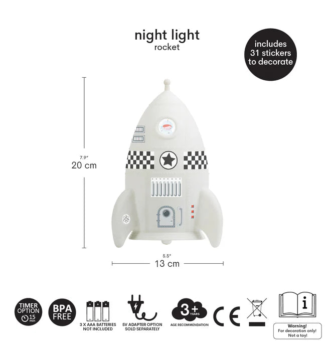 Veilleuse Fusée – vue 6 – A Little Lovely Company