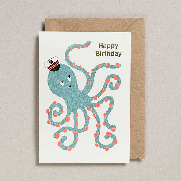 Biglietto di auguri di compleanno - Polpo di mare